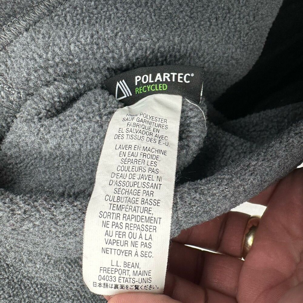 LL Bean Quarter Snap Thick Fleece Pullover Sweater Gray Polartec Size XXL Tall - Picture 11 of 11